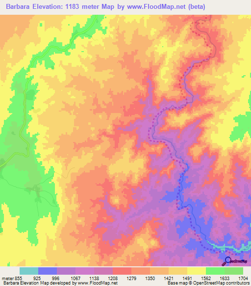 Barbara,Ethiopia Elevation Map