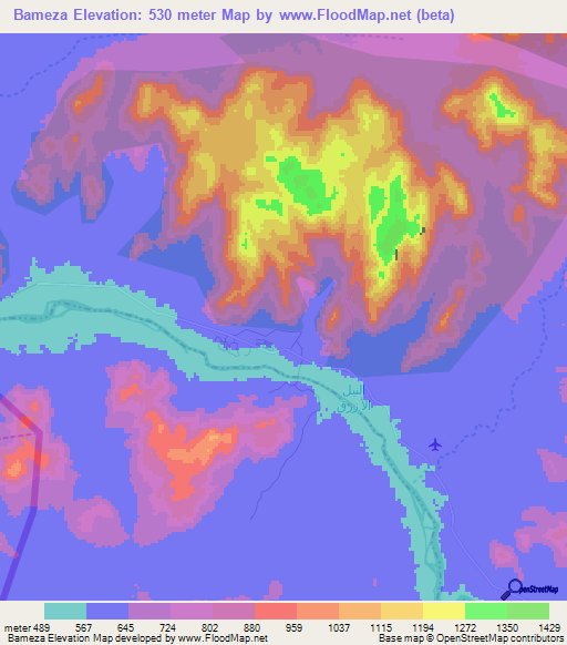 Bameza,Ethiopia Elevation Map