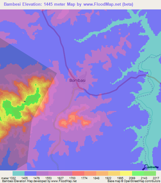 Bambesi,Ethiopia Elevation Map