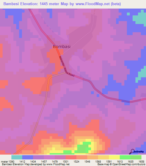 Bambesi,Ethiopia Elevation Map