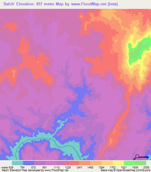 Balch',Ethiopia Elevation Map