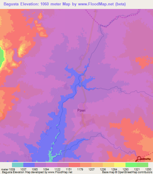 Bagusta,Ethiopia Elevation Map