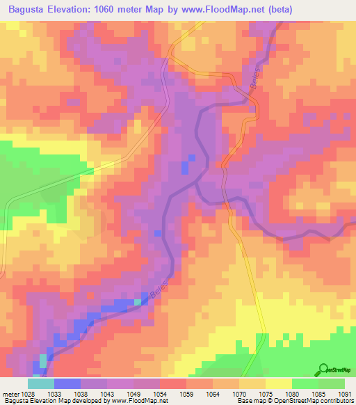 Bagusta,Ethiopia Elevation Map