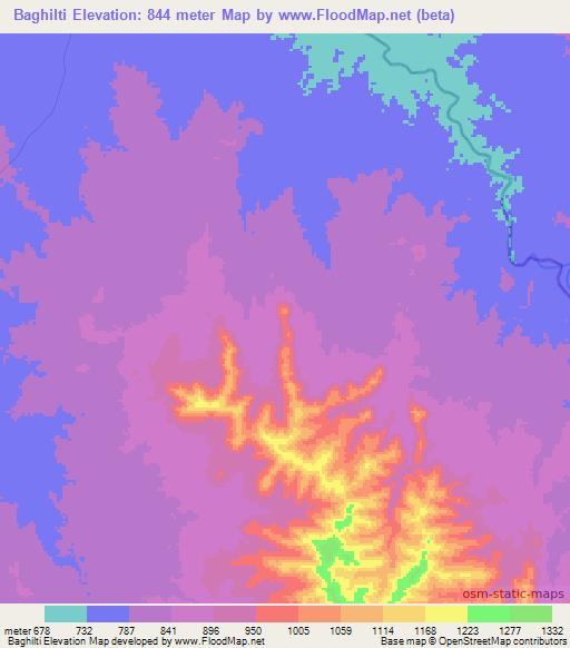 Baghilti,Ethiopia Elevation Map