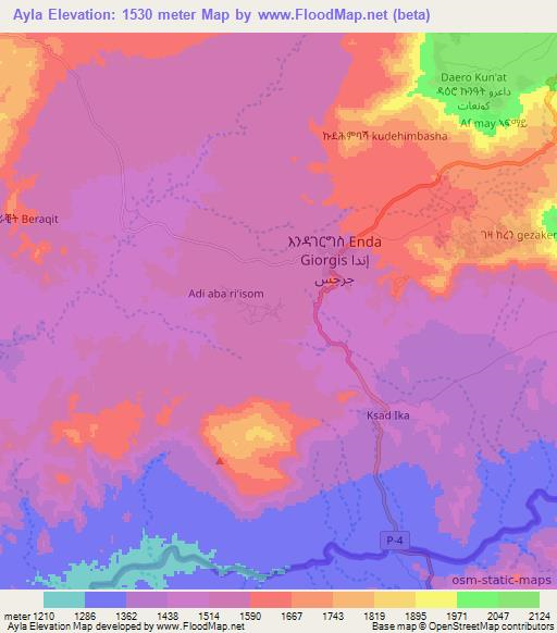 Ayla,Eritrea Elevation Map