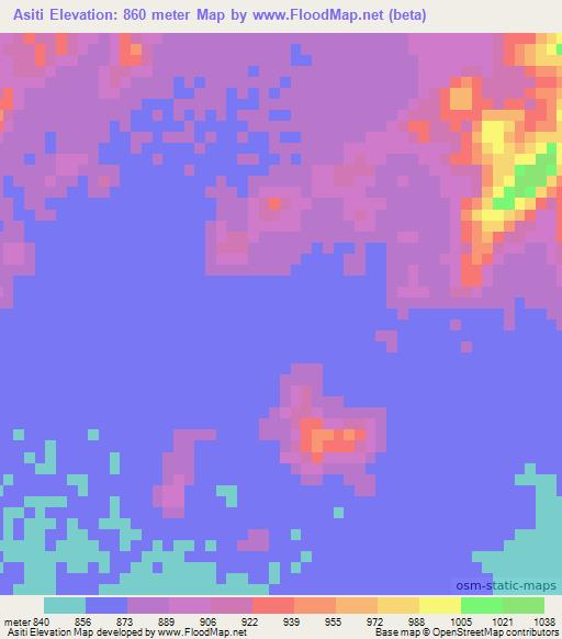 Asiti,Eritrea Elevation Map