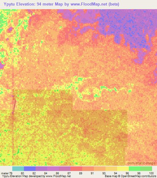 Ypytu,Paraguay Elevation Map
