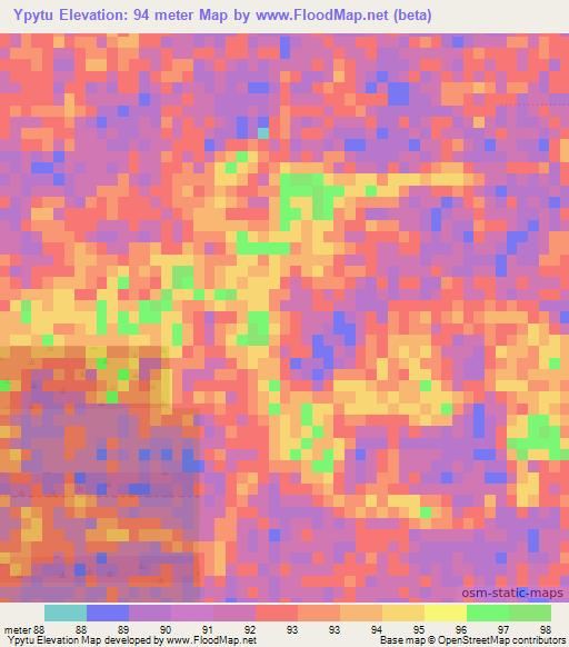 Ypytu,Paraguay Elevation Map