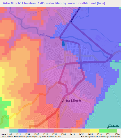 Arba Minch',Ethiopia Elevation Map