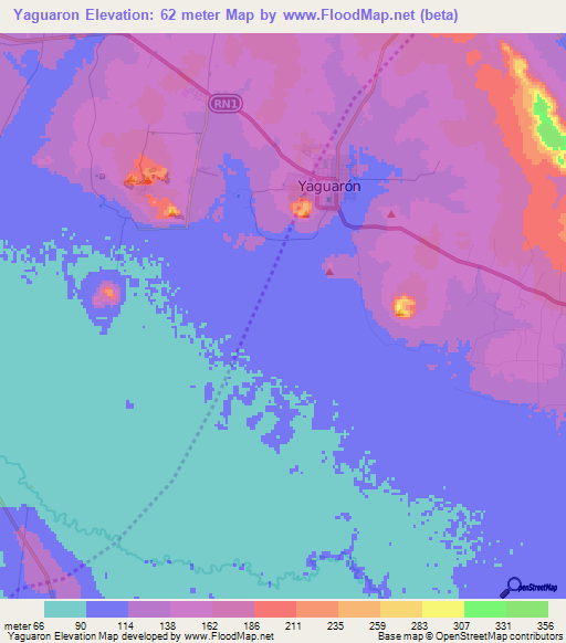 Yaguaron,Paraguay Elevation Map