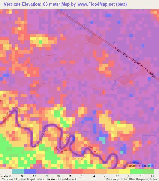 Vera-cue,Paraguay Elevation Map