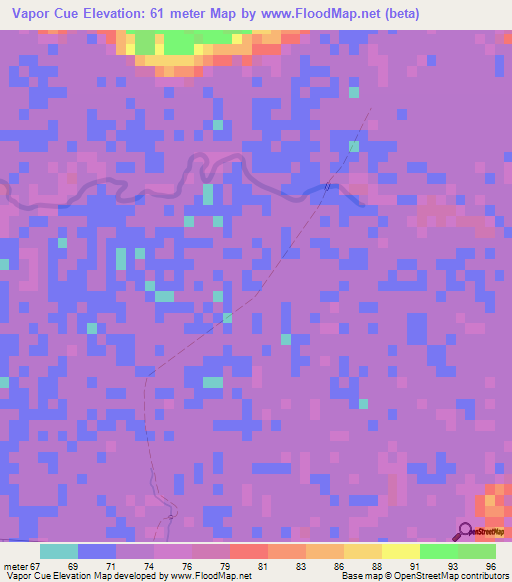 Vapor Cue,Paraguay Elevation Map