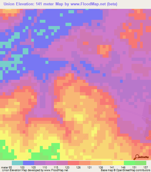 Union,Paraguay Elevation Map