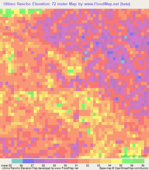 Ultimo Rancho,Paraguay Elevation Map