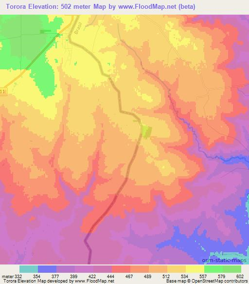 Torora,Paraguay Elevation Map