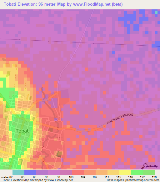 Tobati,Paraguay Elevation Map