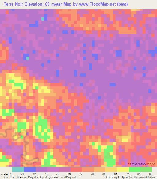 Terre Noir,Paraguay Elevation Map