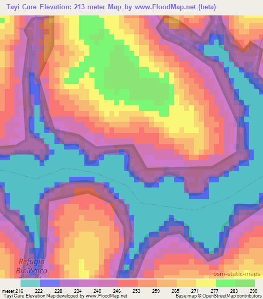 Tayi Care,Paraguay Elevation Map