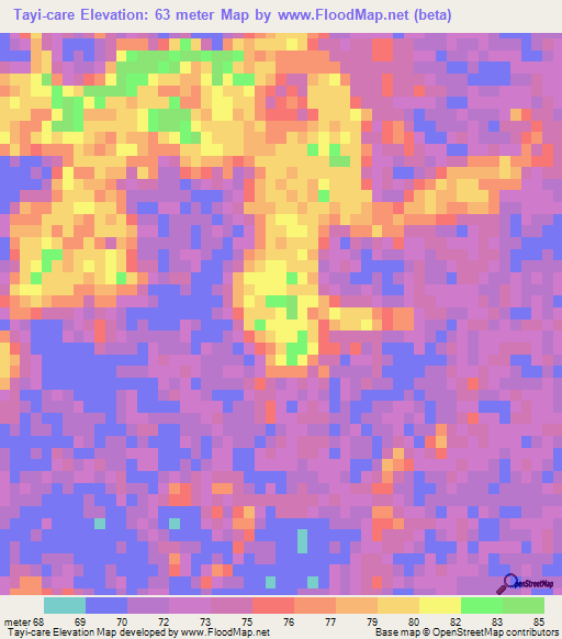 Tayi-care,Paraguay Elevation Map