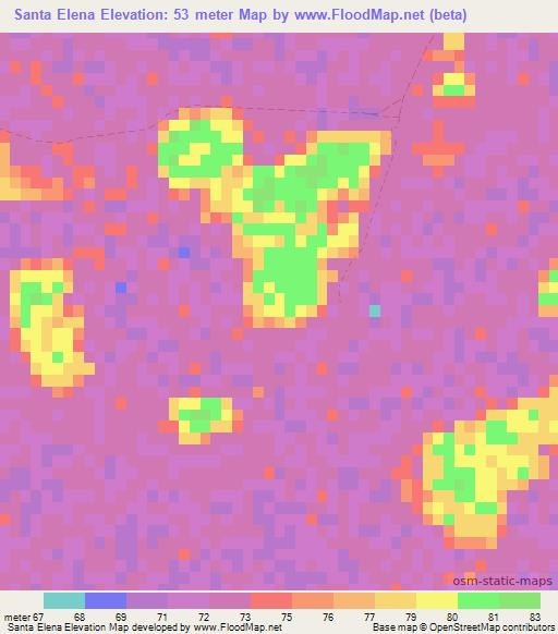 Santa Elena,Paraguay Elevation Map