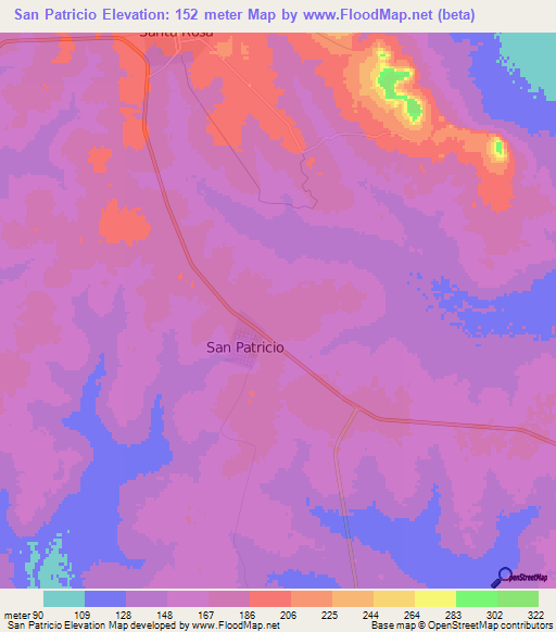 San Patricio,Paraguay Elevation Map