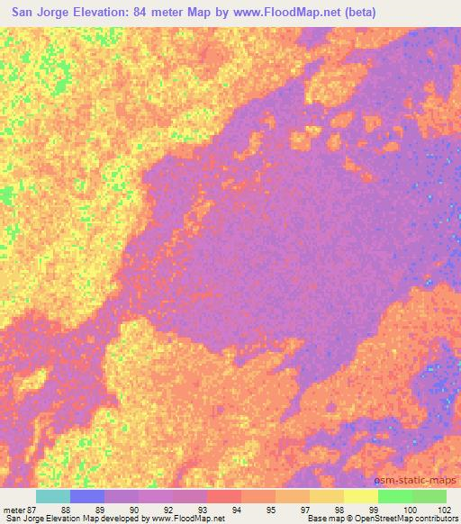 San Jorge,Paraguay Elevation Map