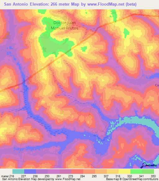San Antonio,Paraguay Elevation Map