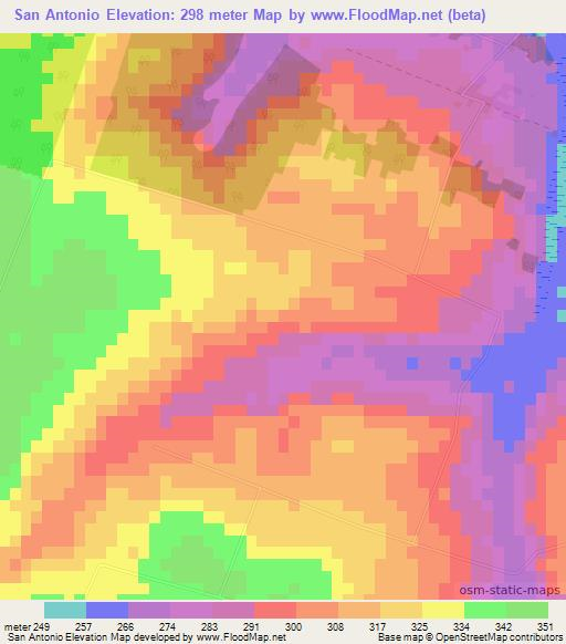 San Antonio,Paraguay Elevation Map