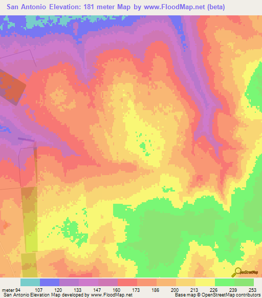 San Antonio,Paraguay Elevation Map