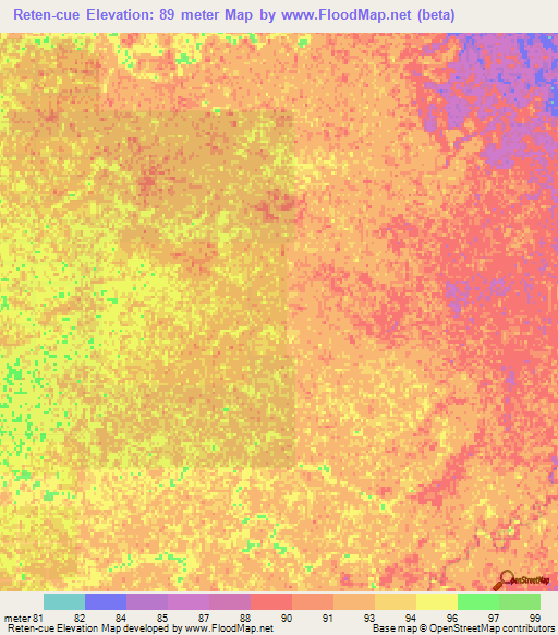 Reten-cue,Paraguay Elevation Map