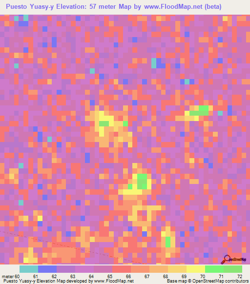 Puesto Yuasy-y,Paraguay Elevation Map