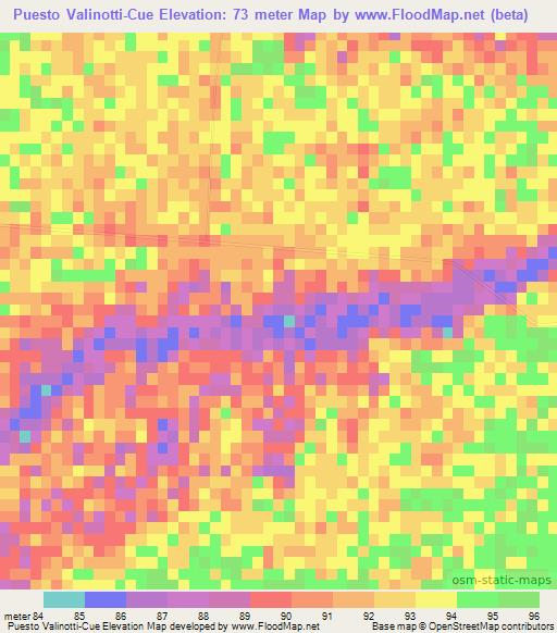 Puesto Valinotti-Cue,Paraguay Elevation Map