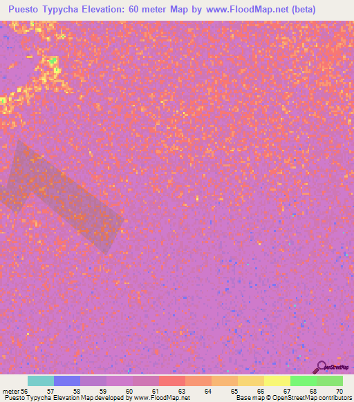 Puesto Typycha,Paraguay Elevation Map