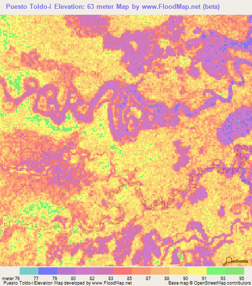 Puesto Toldo-i,Paraguay Elevation Map