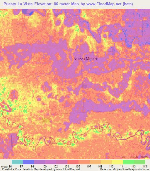 Puesto La Vista,Paraguay Elevation Map