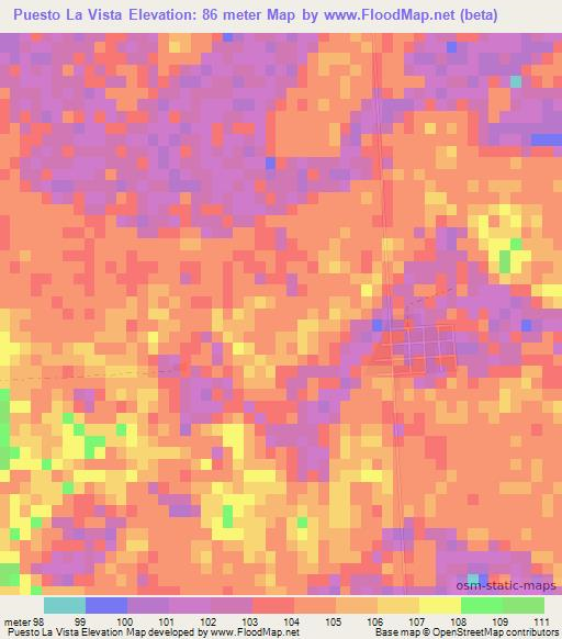 Puesto La Vista,Paraguay Elevation Map