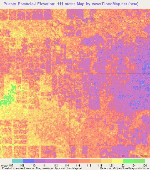 Puesto Estancia-i,Paraguay Elevation Map