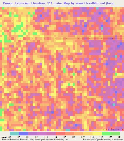 Puesto Estancia-i,Paraguay Elevation Map