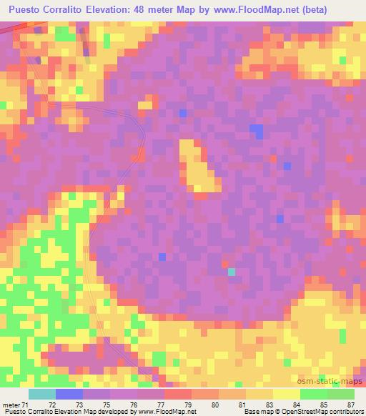 Puesto Corralito,Paraguay Elevation Map