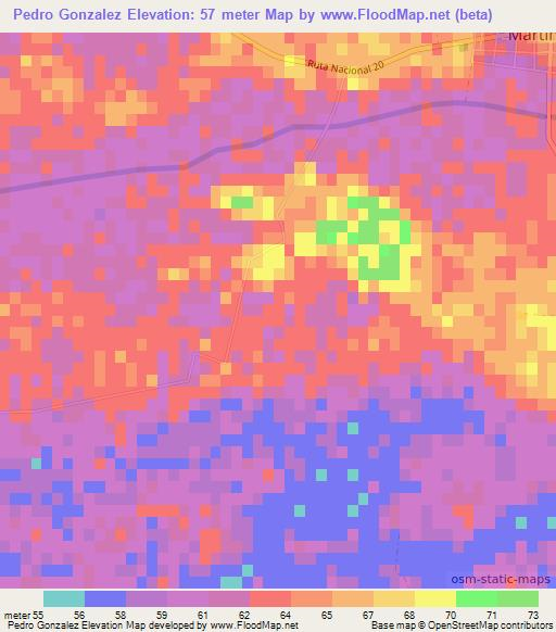Pedro Gonzalez,Paraguay Elevation Map