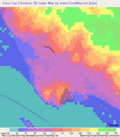 Pacu Cua,Paraguay Elevation Map