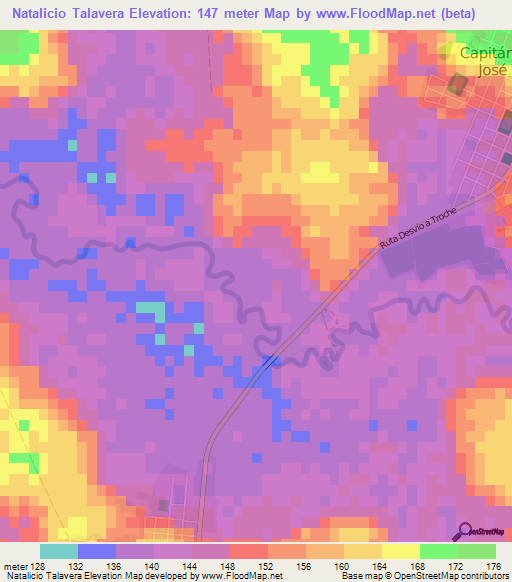 Natalicio Talavera,Paraguay Elevation Map