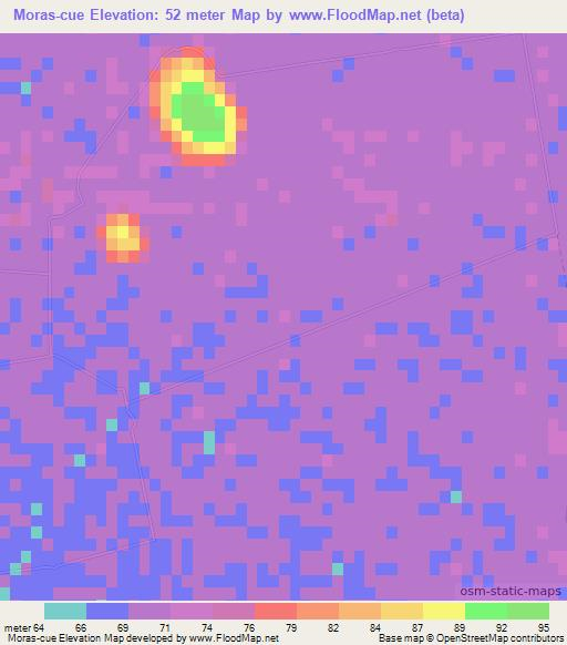 Moras-cue,Paraguay Elevation Map