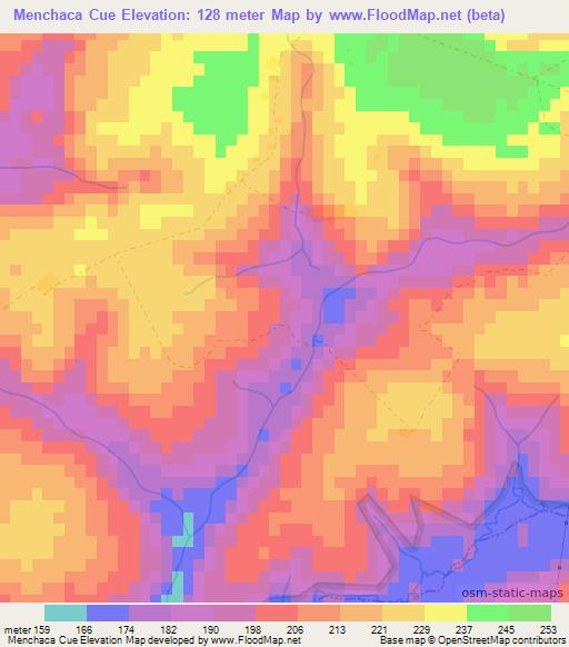 Menchaca Cue,Paraguay Elevation Map
