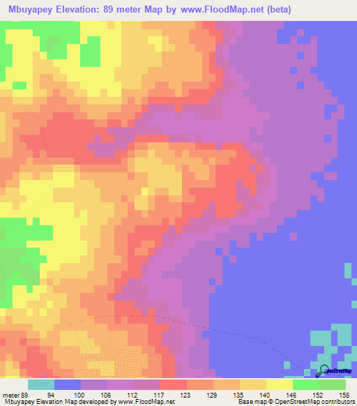 Mbuyapey,Paraguay Elevation Map