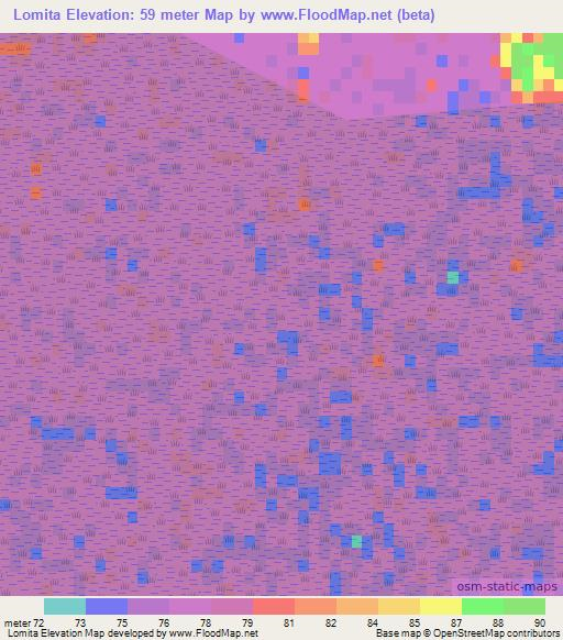 Lomita,Paraguay Elevation Map