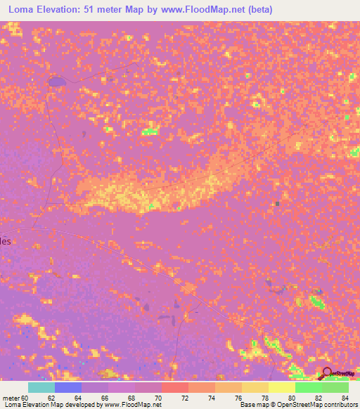 Loma,Paraguay Elevation Map