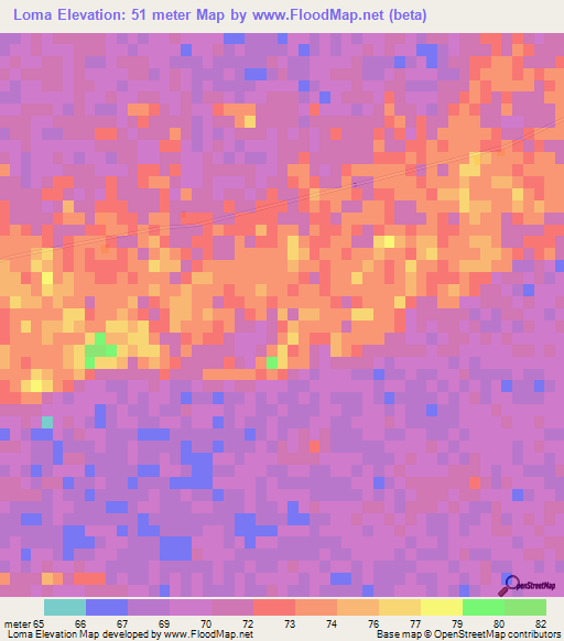 Loma,Paraguay Elevation Map