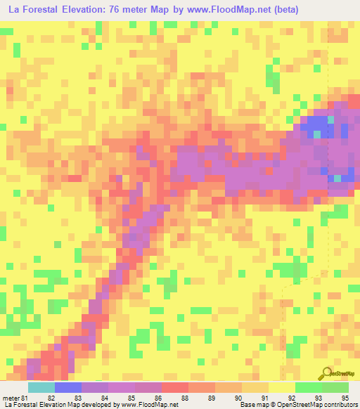 La Forestal,Paraguay Elevation Map