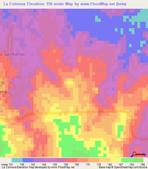 La Colmena,Paraguay Elevation Map